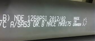 لوله بدون درز PIPE API5L A106 GR.B NACE NDE B36.10 SCH 40  SIZE 2 IN